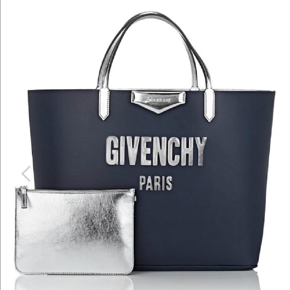 Givenchy Antigona Navy Silver Shopping Tote